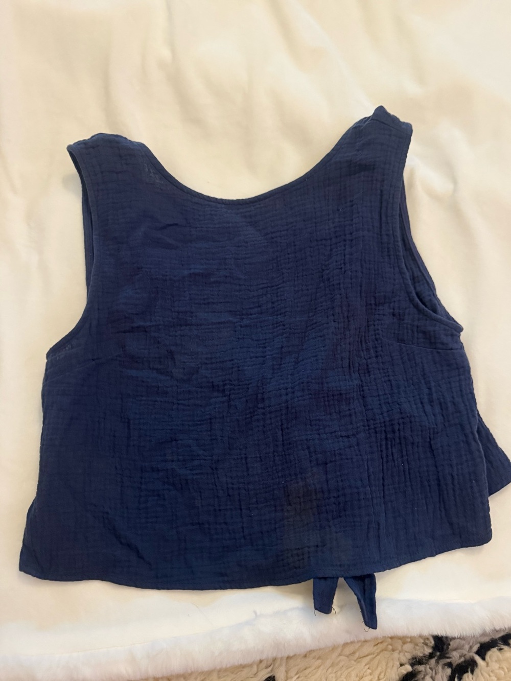 Urban Outfitters Navy Textured Tank Crop Top